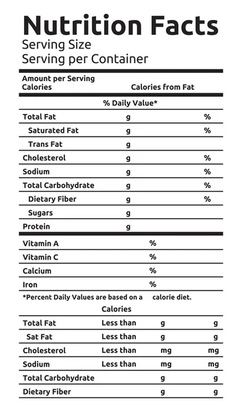 Nutrition Facts Vector Food Label — Stock Vector