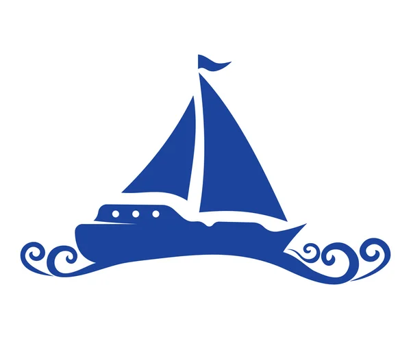 Ikona wektora łodzi żaglowych — Wektor stockowy