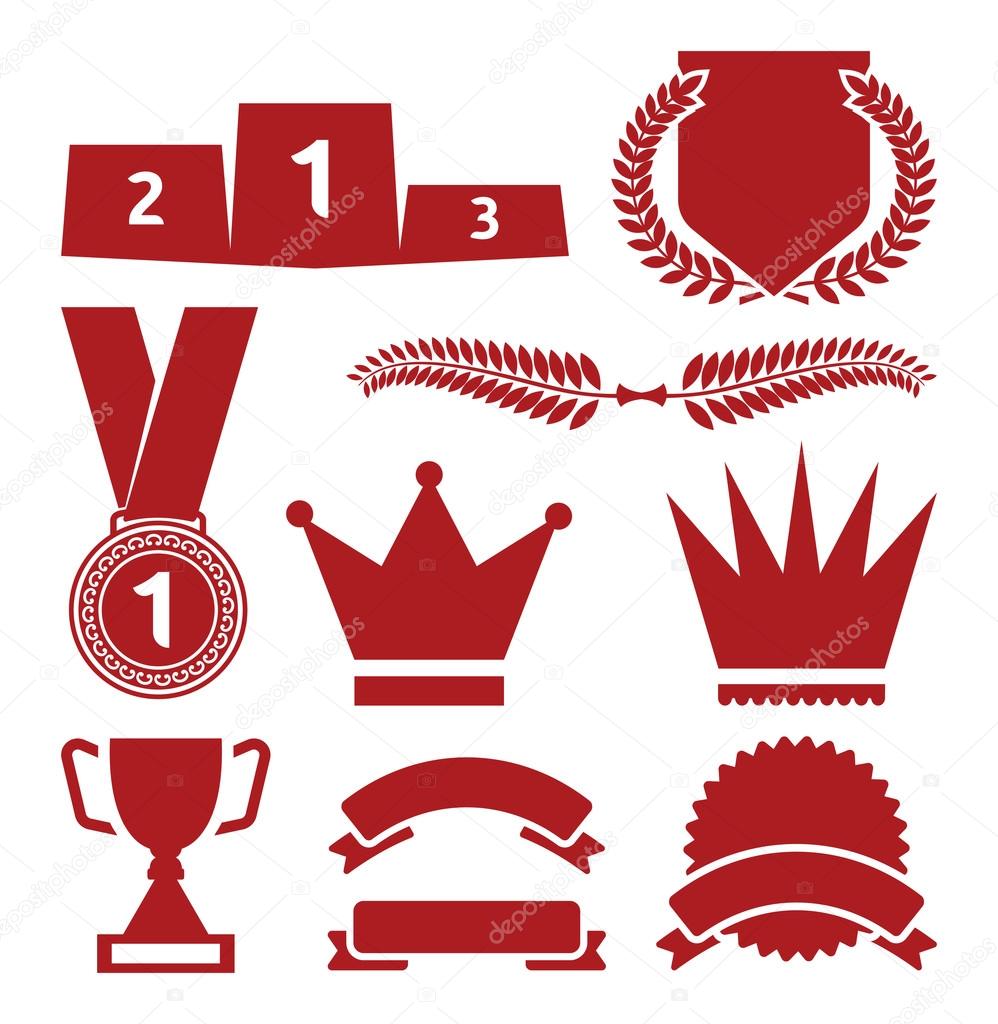 Awards icons vector set