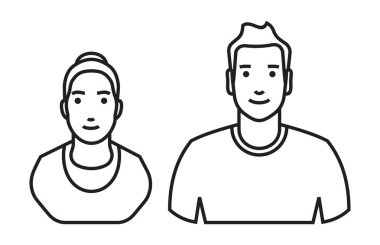 Erkek ve kadın Avatar vektör simgesi