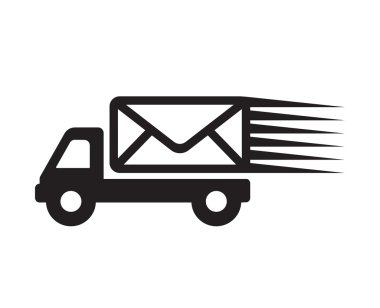 Hızlı teslimat kamyonu vektör çizim