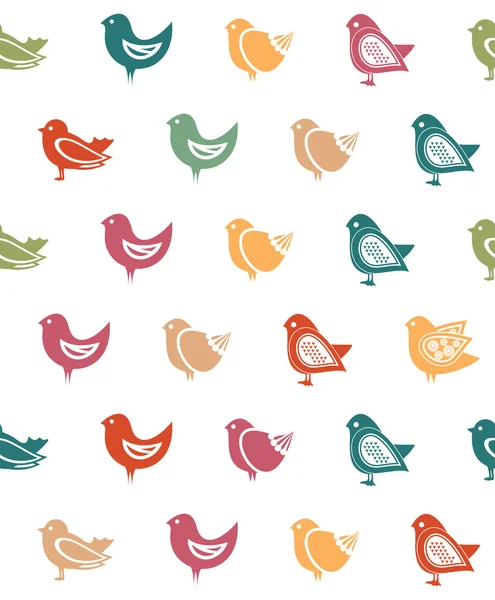 Vector doodle bird seamless pattern — Stock Vector