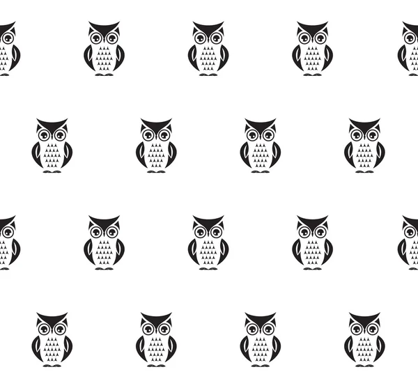 Owl seamless vector pattern — Stock Vector