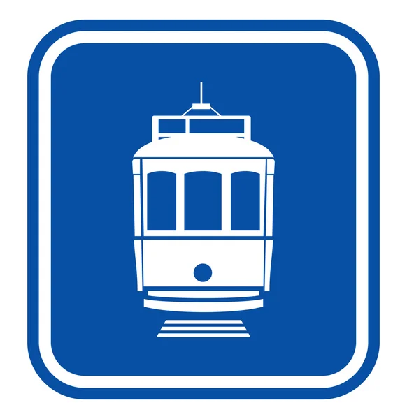 Векторні ілюстрації обережного знака трамвая — стоковий вектор