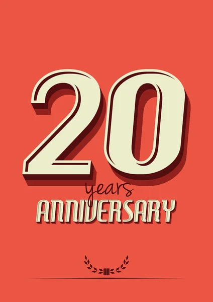 20 års jubileum affisch mall — Stock vektor