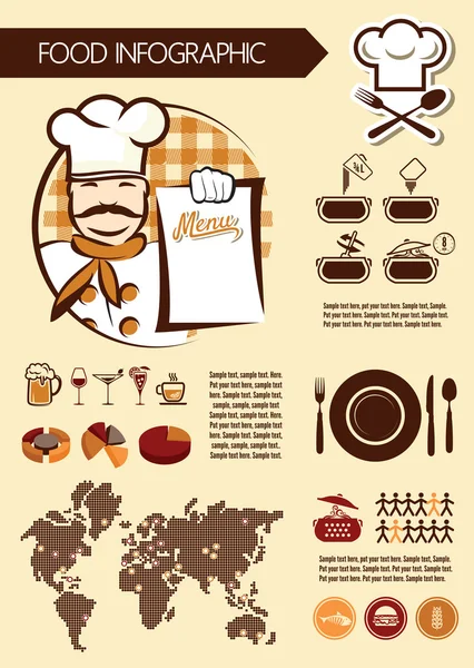 Infografis konsep dapur - Stok Vektor