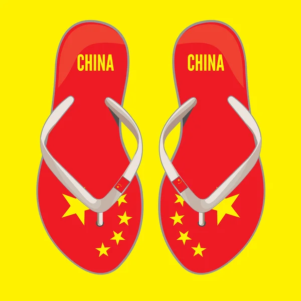 Çin flip flop sandalet — Stok Vektör