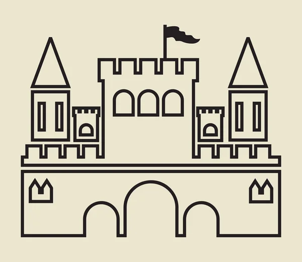 Vector illustrations of the Castle — Stock Vector