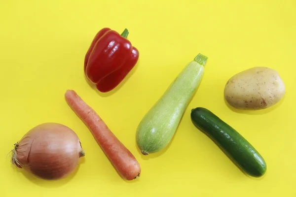 Natürliches Frisches Gemüse Paprika Kartoffeln Und Zwiebeln — Stockfoto
