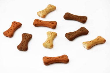 Kemik şeklinde kuru köpek maması.