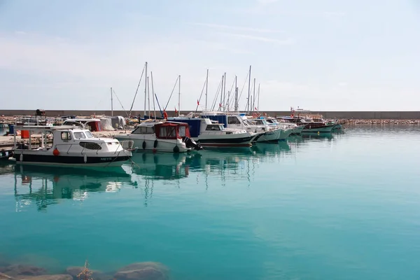 Antalya Türkei März 2021 Freizeit Fischerjachten Und Boote Seehafen — Stockfoto