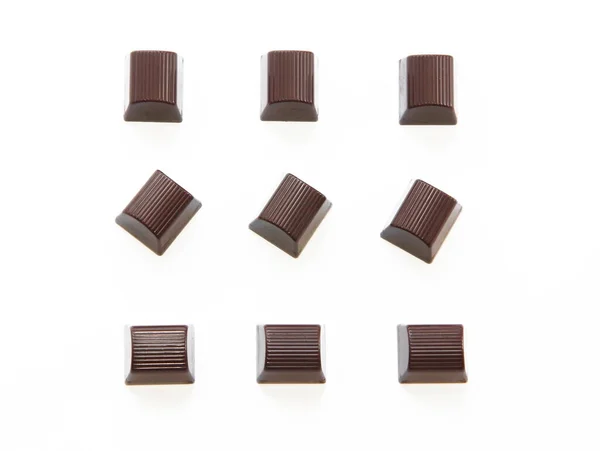 Beyaz Bir Arkaplanı Olan Çikolata Şekerleri — Stok fotoğraf