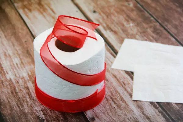 Rollo Papel Higiénico Blanco Para Higiene — Foto de Stock