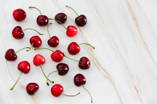 Fruits Fresh Natural Red Cherries — Stock Photo, Image