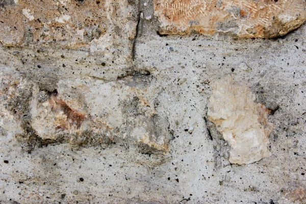 Textura Concreto Cinza Com Pedra Marrom — Fotografia de Stock