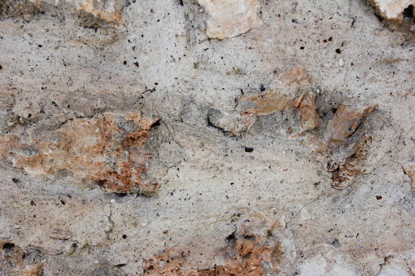 Textura Hormigón Gris Con Piedra Marrón —  Fotos de Stock