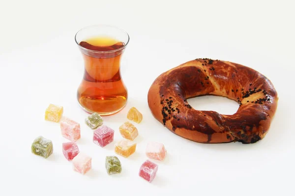 Bollería Oriental Tradicional Bagels Turcos Con Una Pizca Comino Negro —  Fotos de Stock