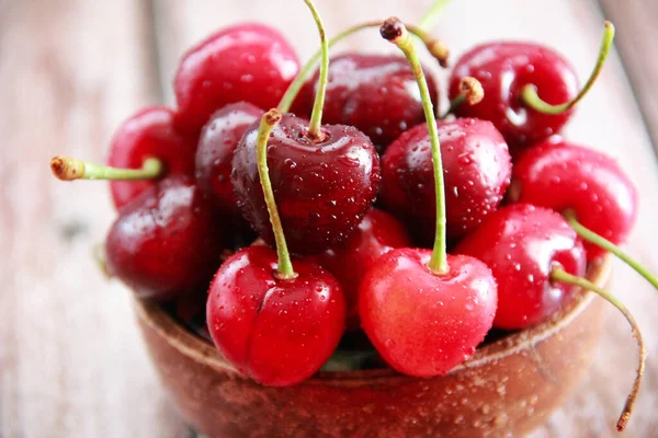 Früchte Von Natürlichen Frischen Roten Kirschen — Stockfoto