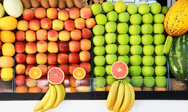 Tropical Fruits Oranges Bananas Apples — Stock Photo, Image