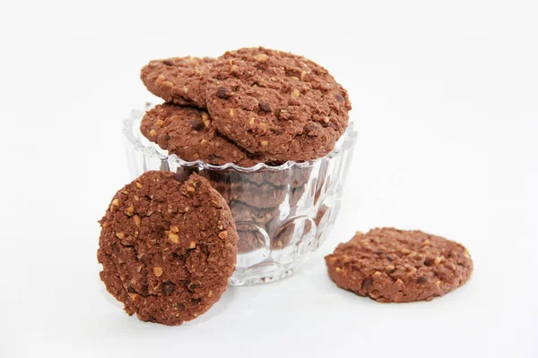 Сухе Солодке Вівсяне Печиво Шоколадними Шматочками — стокове фото