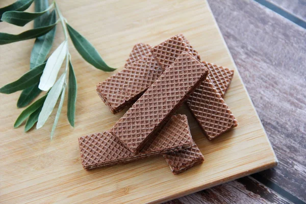 Ropogós Csokoládés Gofri Töltelékkel — Stock Fotó