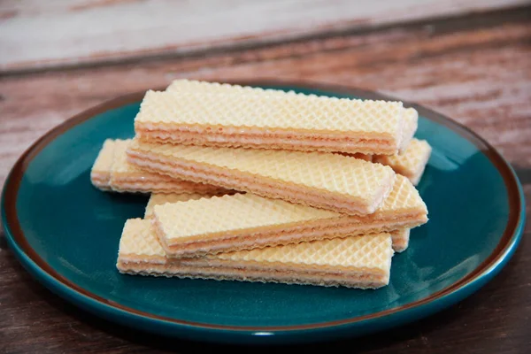 Gaufres Cannelées Sucrées Avec Remplissage — Photo