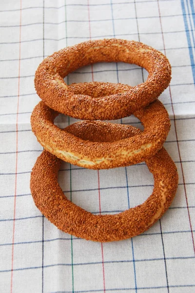 Tradiční Turecké Bagel Sezamovými Semínky — Stock fotografie