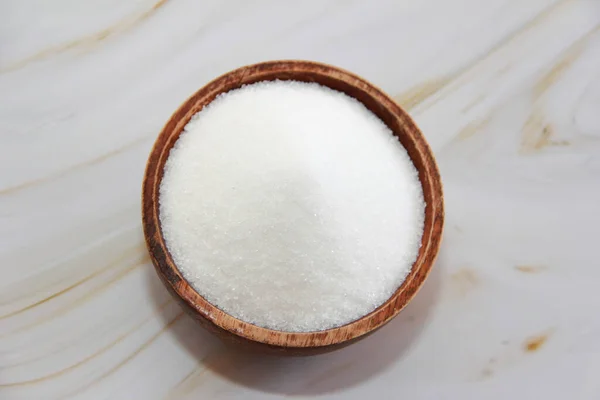 Zucchero Semolato Bianco Dolce Piatto — Foto Stock