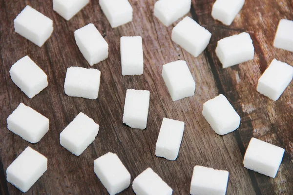 Cubos Açúcar Refinado Doce Branco — Fotografia de Stock