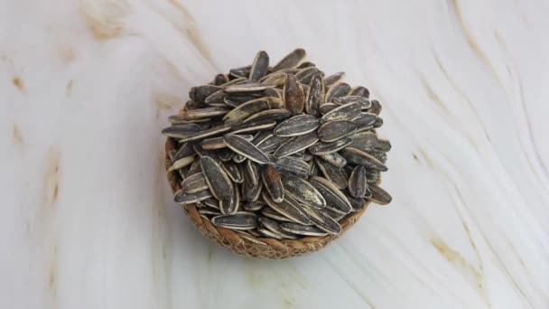 Natural Black Small Sunflower Seeds — Stock Video