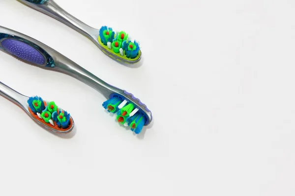 Multicolored Toothbrushes Brushing Teeth — Stock Photo, Image