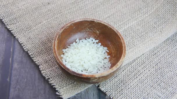 Small Grains Natural White Rice — Stock Video