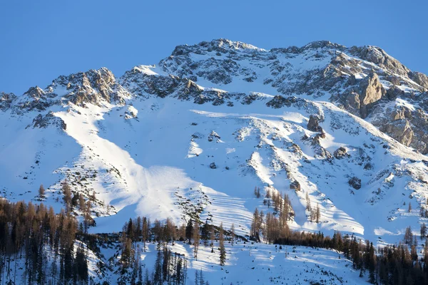 Alpi austriache, catena montuosa innevata, inverno — Foto Stock