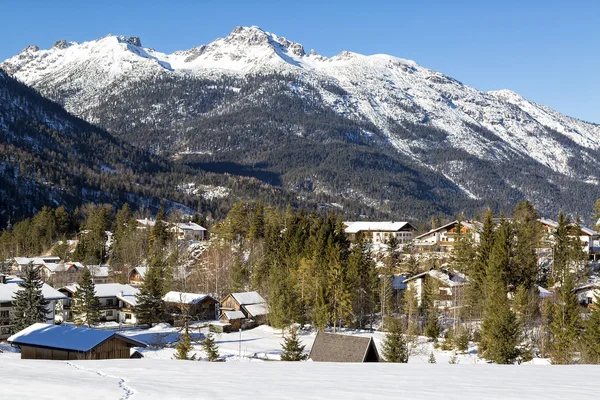 Alpine village in the snow — Stock Photo, Image