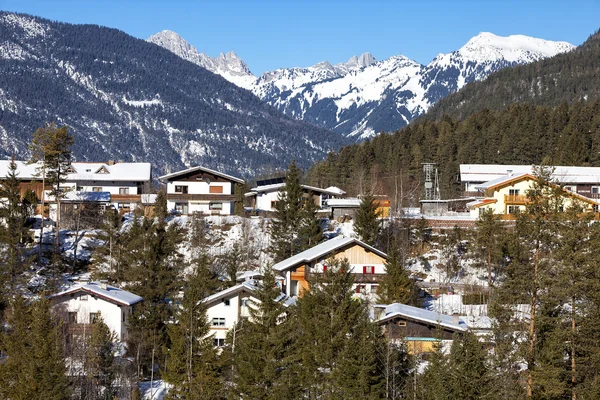 Alpine village in the snow — Stock Photo, Image