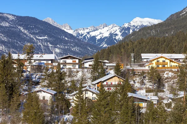 Alpine village in the snow — Stock Photo, Image