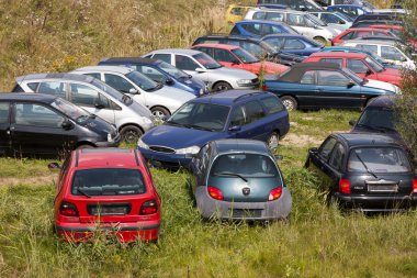 Biberach, Almanya, 31 Ağustos 2015: araba hurda