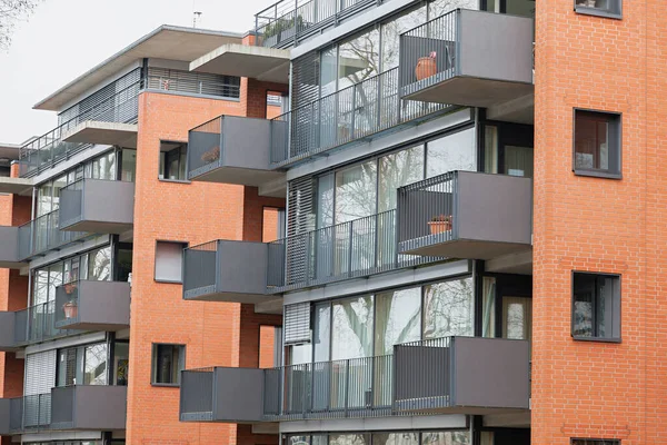 Nieuw Appartement Met Balkon Stad — Stockfoto