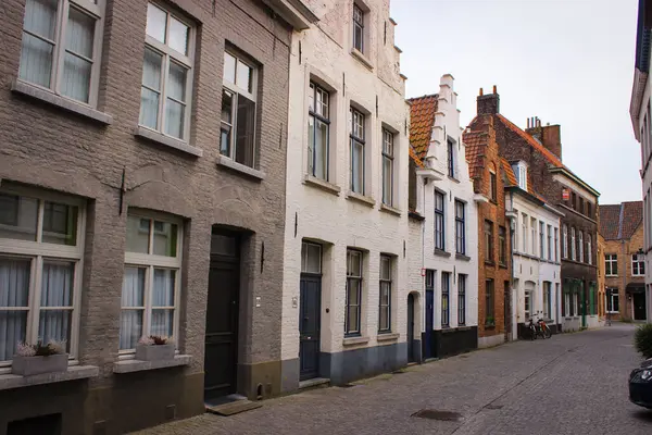 Brugge België Mei 2018 Unieke Straat Met Middeleeuwse Huizen — Stockfoto