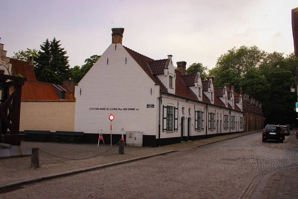 Brügge Belgien Mai 2018 Einzigartige Straße Mit Mittelalterlichen Häusern — Stockfoto