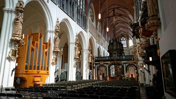 Bruges Bélgica Maio 2018 Vista Dos Interiores Igreja Nossa Senhora — Fotografia de Stock