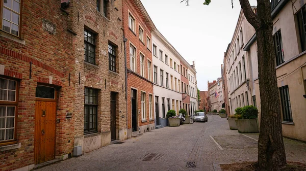 Bruges Belgium May 2018 Roofs Windows Old Authentic Brick Houses — Stock Photo, Image