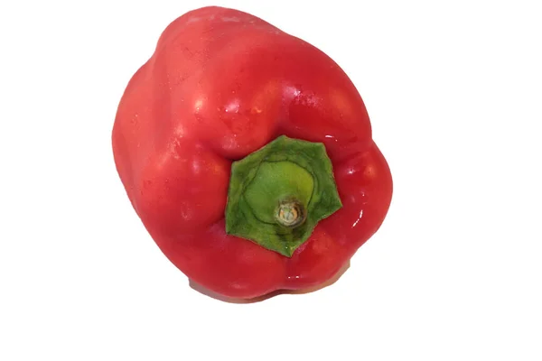 Red Bell Pepper Also Known Capsicum Annuum Isolated Image White — Stock Photo, Image