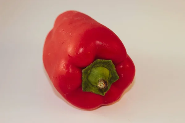 Vörös Harangbors Más Néven Capsicum Annuum Izolált Kép Fehér Alapon — Stock Fotó