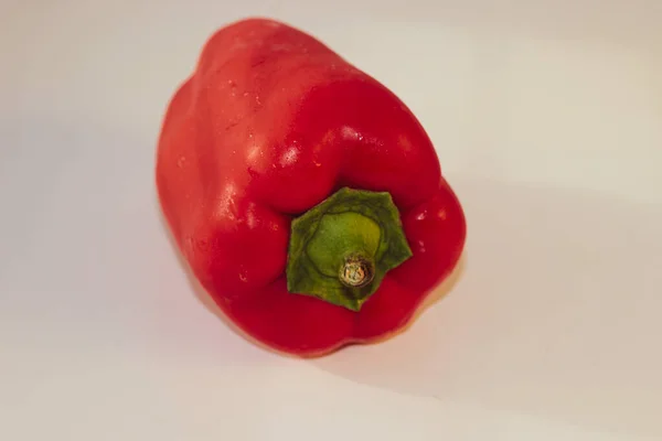 Vörös Harangbors Más Néven Capsicum Annuum Izolált Kép Fehér Alapon — Stock Fotó