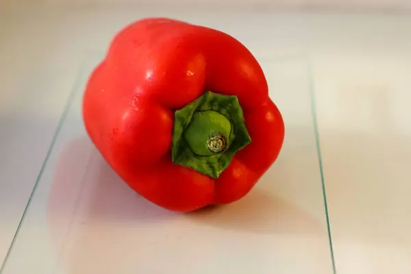 Vörös Harangbors Más Néven Capsicum Annuum Izolált Kép Fehér Alapon — Stock Fotó