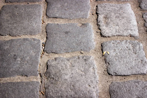 Ancient Cobblestones Partially Illuminated Sun Rays Slight Refocused — Stock Photo, Image