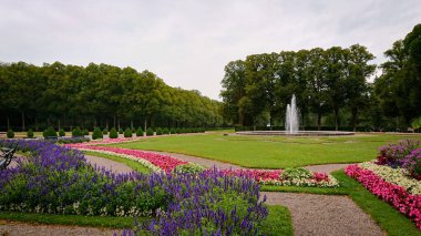 Birçok çalılık Salvia farinacea, aynı zamanda yemek fincanı adaçayı olarak da bilinir veya yemek adaçayı, ve diğer çiçekler büyük parkta.