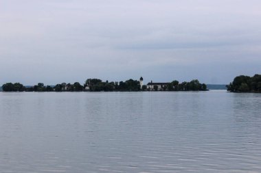 Almanya, Bavyera 'daki Chiemsee Gölü Manzarası