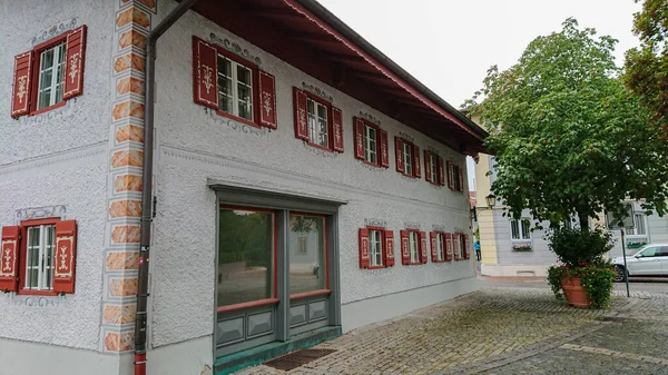 Prien Chiemsee Baviera Alemania Agosto 2018 Interesantes Casas Centro Ciudad — Foto de Stock